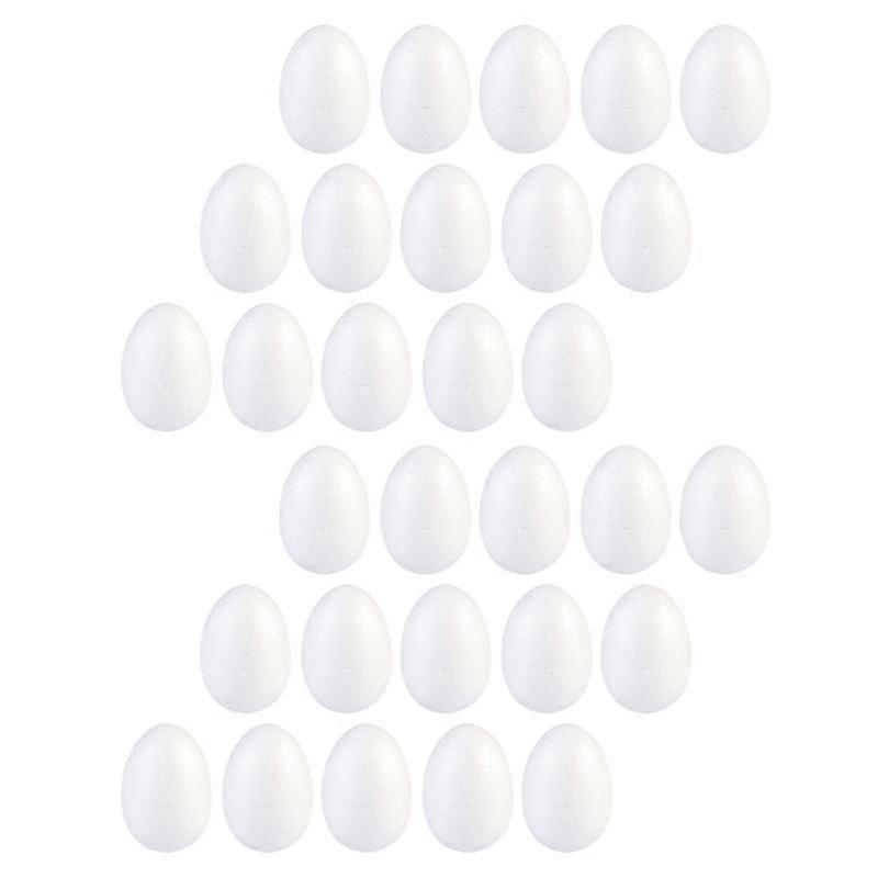 30pcs Painting Egg Teaching Children Diy Craft Practice Solid Egg Model (7x5.2cm)
