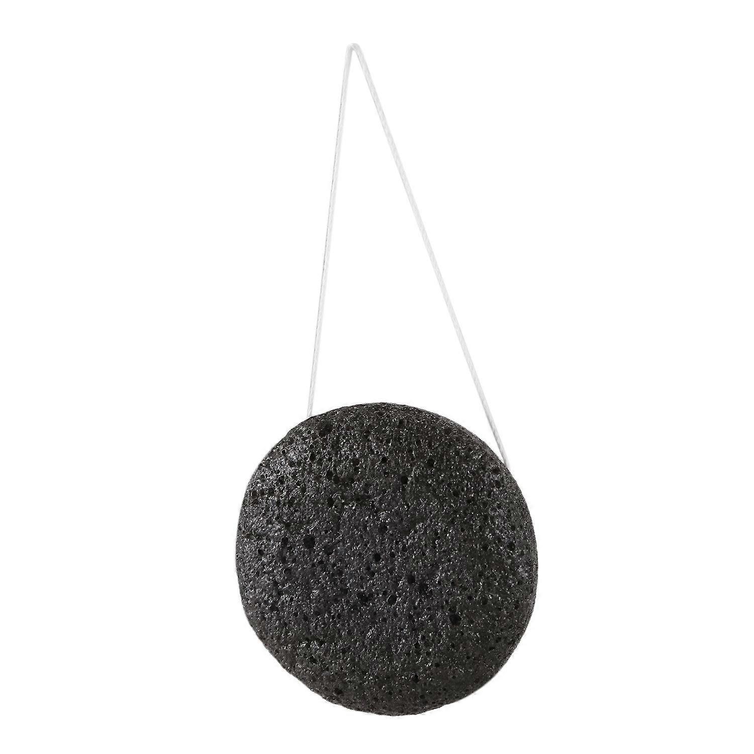 Konjac Konnyaku Jelly Fiber Maquillage Visage Wash Pad Nettoyage Éponge Puff Exfoliant-noir