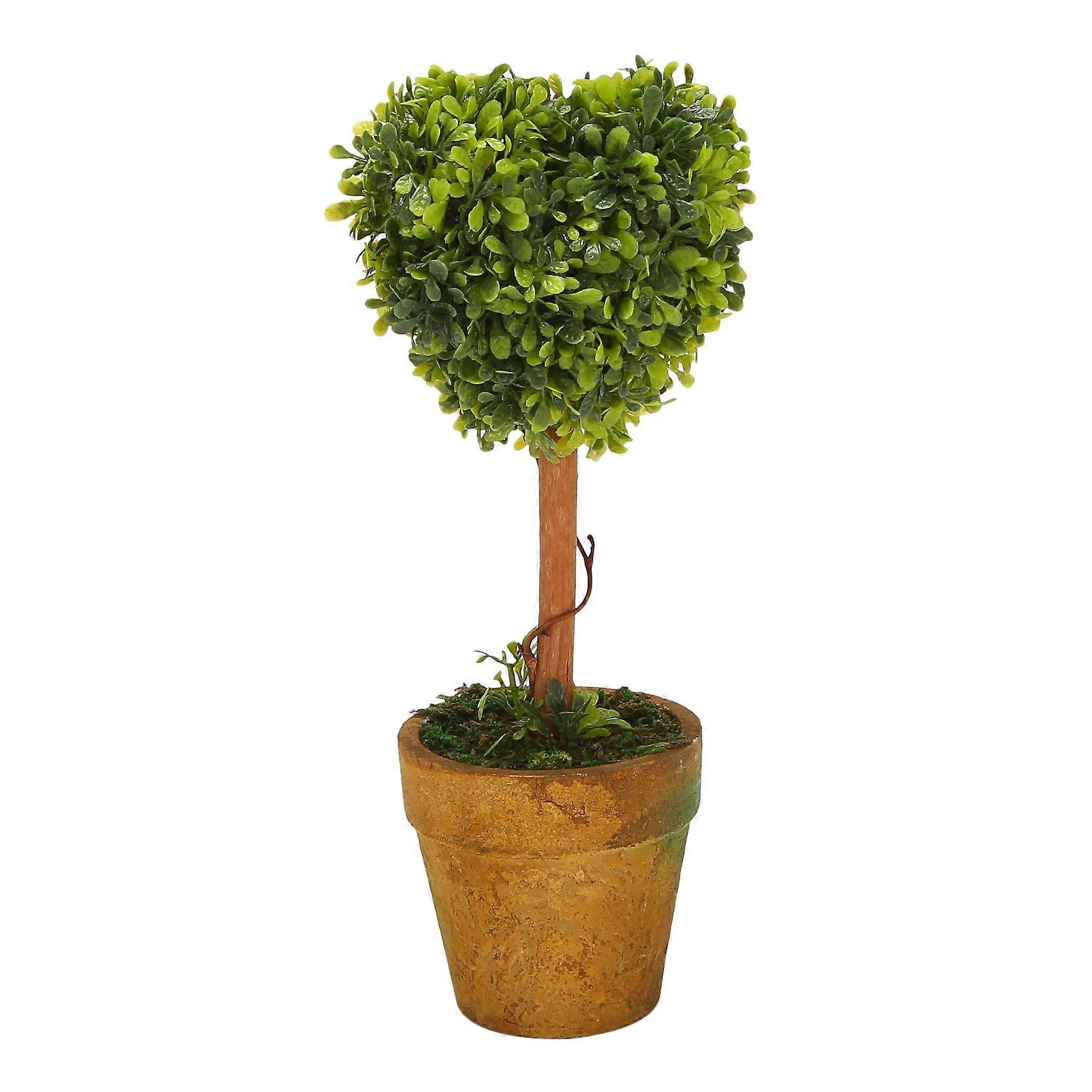 Plastic Garden Grass Ball Topiary Tree Pot Dried Plant for Wedding Party Decor(Heart-shaped)