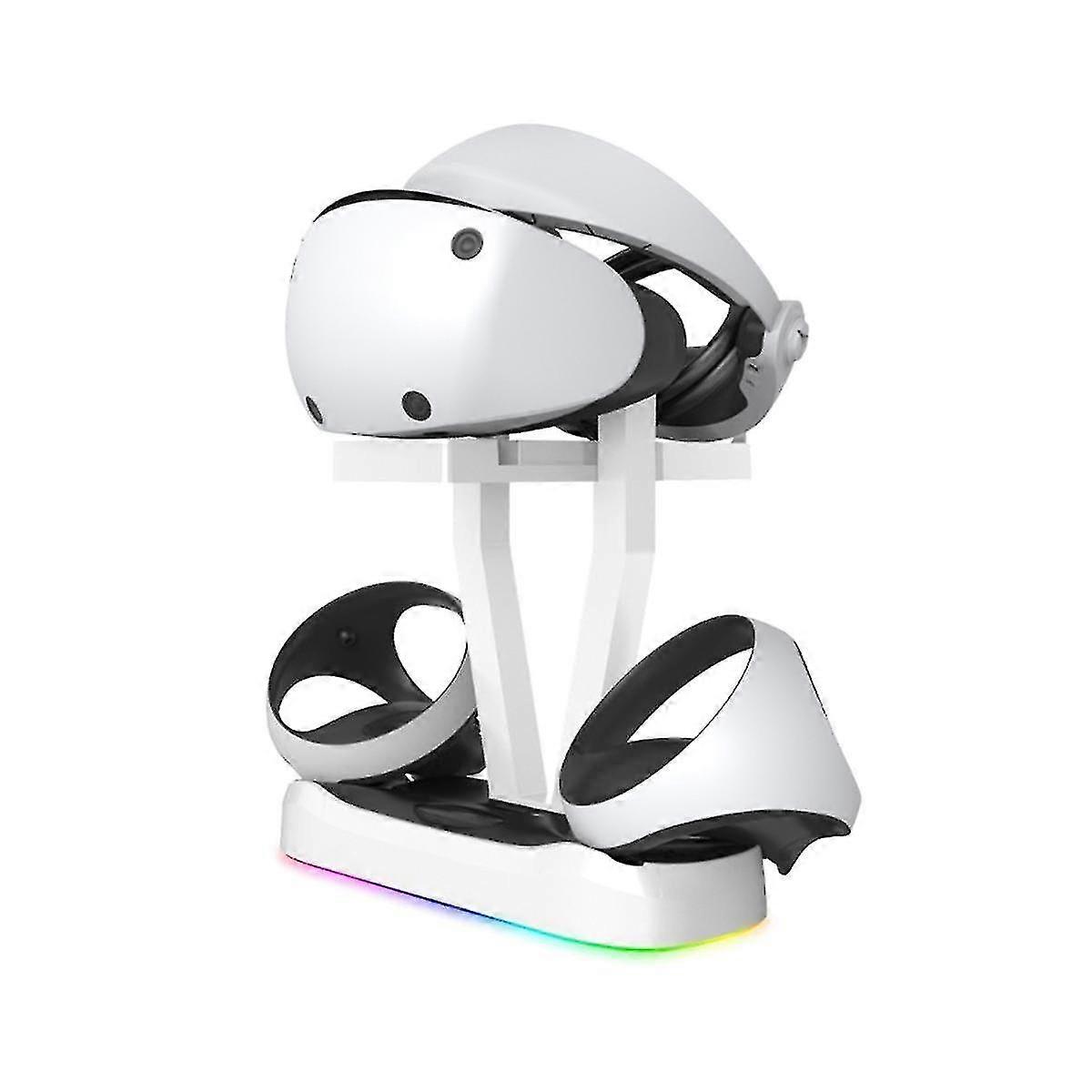 For Ps Vr2 Charging Station With Colorful Rgb Light And Headset Holder,vr Game Controller Charging