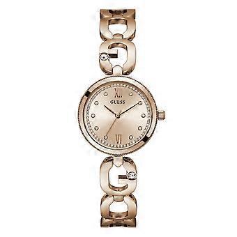 Guess Uhren Damen stärken Damenuhr Analog Quarz mit Edelstahlarmband GW0759L3