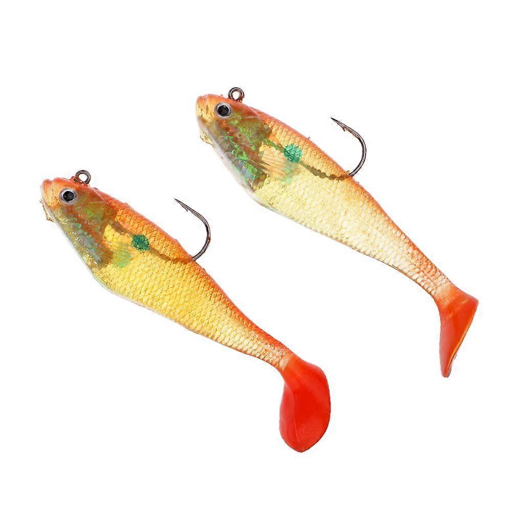 2pcs Artificial Soft Lead Fishing Lures Hook Baits 3D Fish Eye Minnow Bionic Vivid Baits Crankbaits