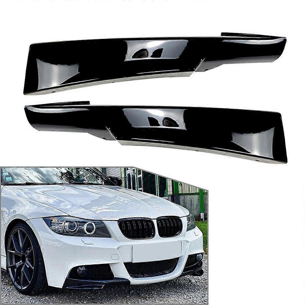 Front Bumper Lip Corner Splitters Fit BMW E90 E91 LCI M-Tech 2009-13 Gloss Black
