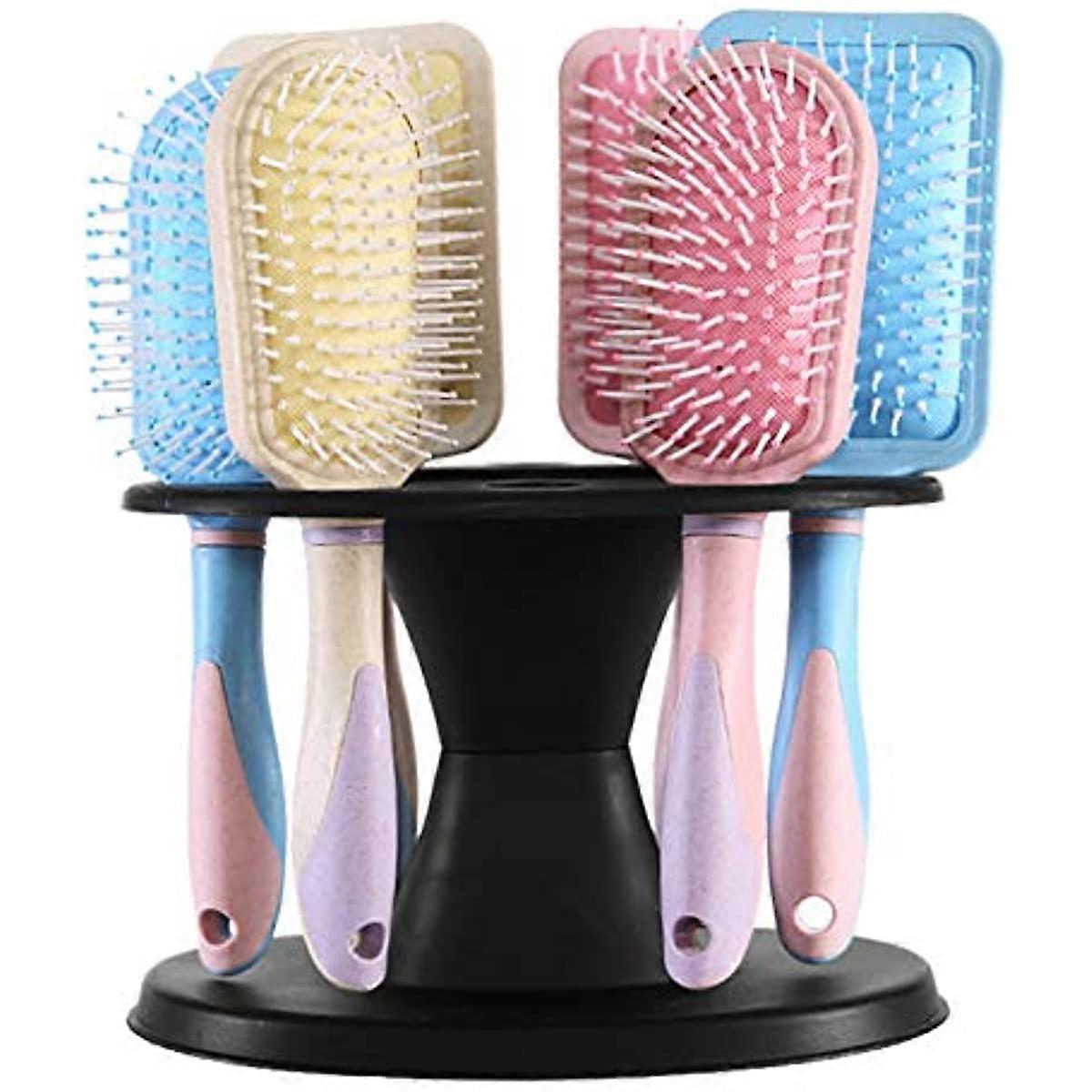 Hair Brush Holder Hair Combs Stand Hair Brush Holder Storage Rack Cosmetic Brush Holder for Salon Barber Shop Black