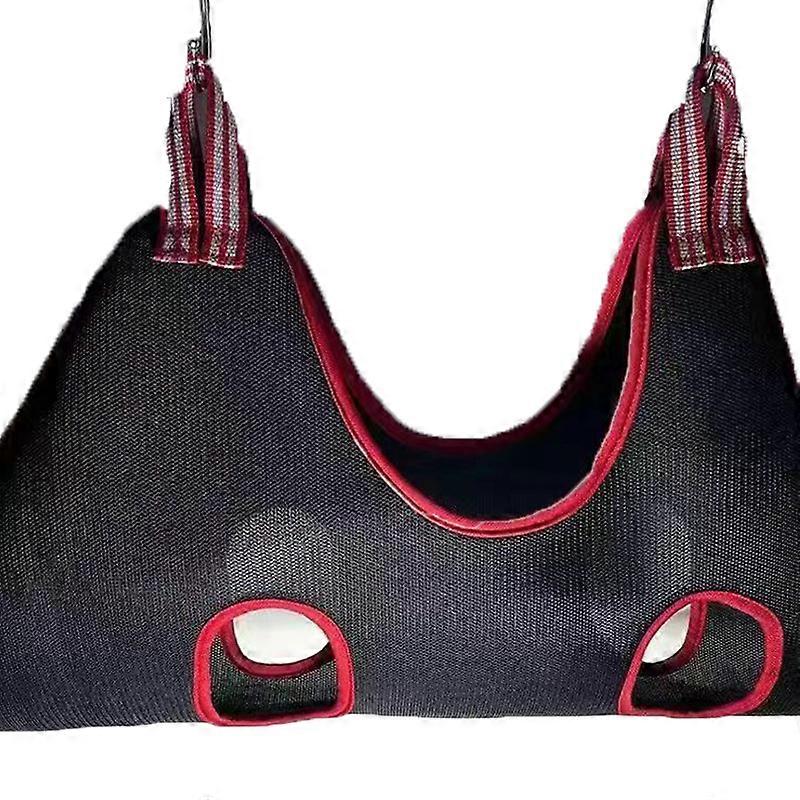 犬のグルーミングハンモックハーネスグルーミングネイルクリップトリミング入浴拘束バッグ(M)ブラック