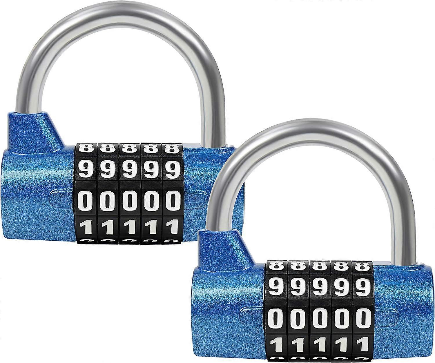 Cadenas Code 5 Chiffres Bleu (Lot de 2) - 6,5 x 2,5 cm - Intrieur/Extrieur R