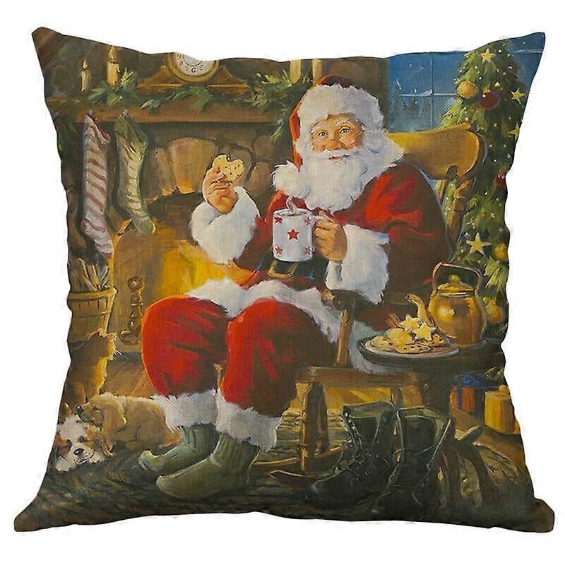 Papai Noel com presentes Art Deco capa de almofada Papai Noel Fronhas Design 2530