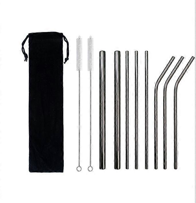 8個のステンレス鋼ストロー、ストロークリーニングブラシ