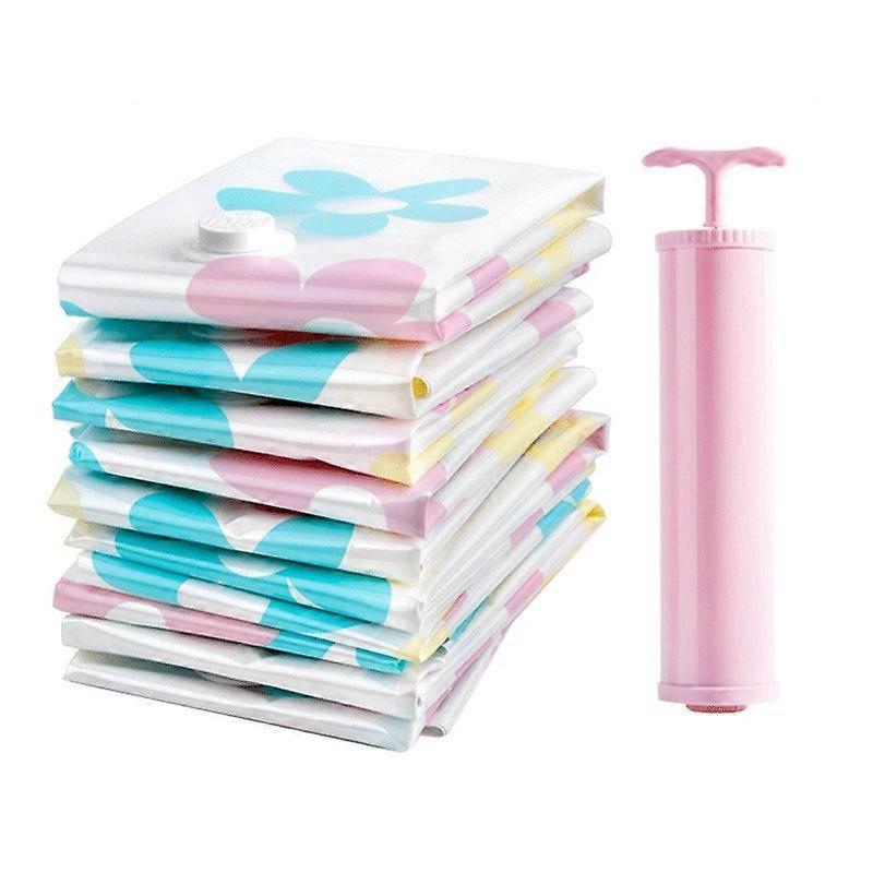11 PCS Space Saving Sunflowers Pattern Vacuum Storage Bag