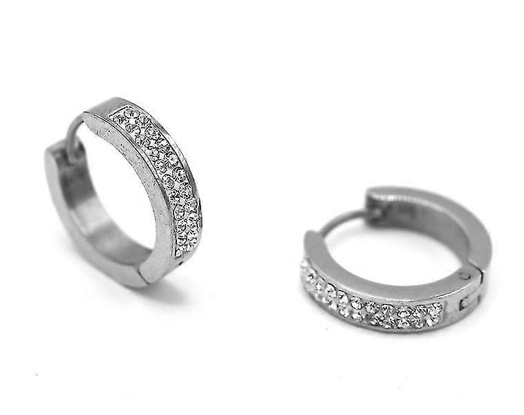 Silver earrings with white stones