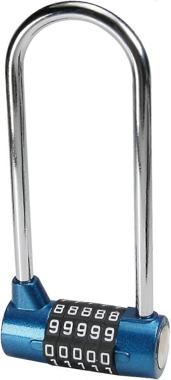 1Pcs 5-Digit Combination Padlock 7mm Shackle Dia Resettable Padlock, Gym Lock Waterproof for School Gate Toolbox Locker Blue