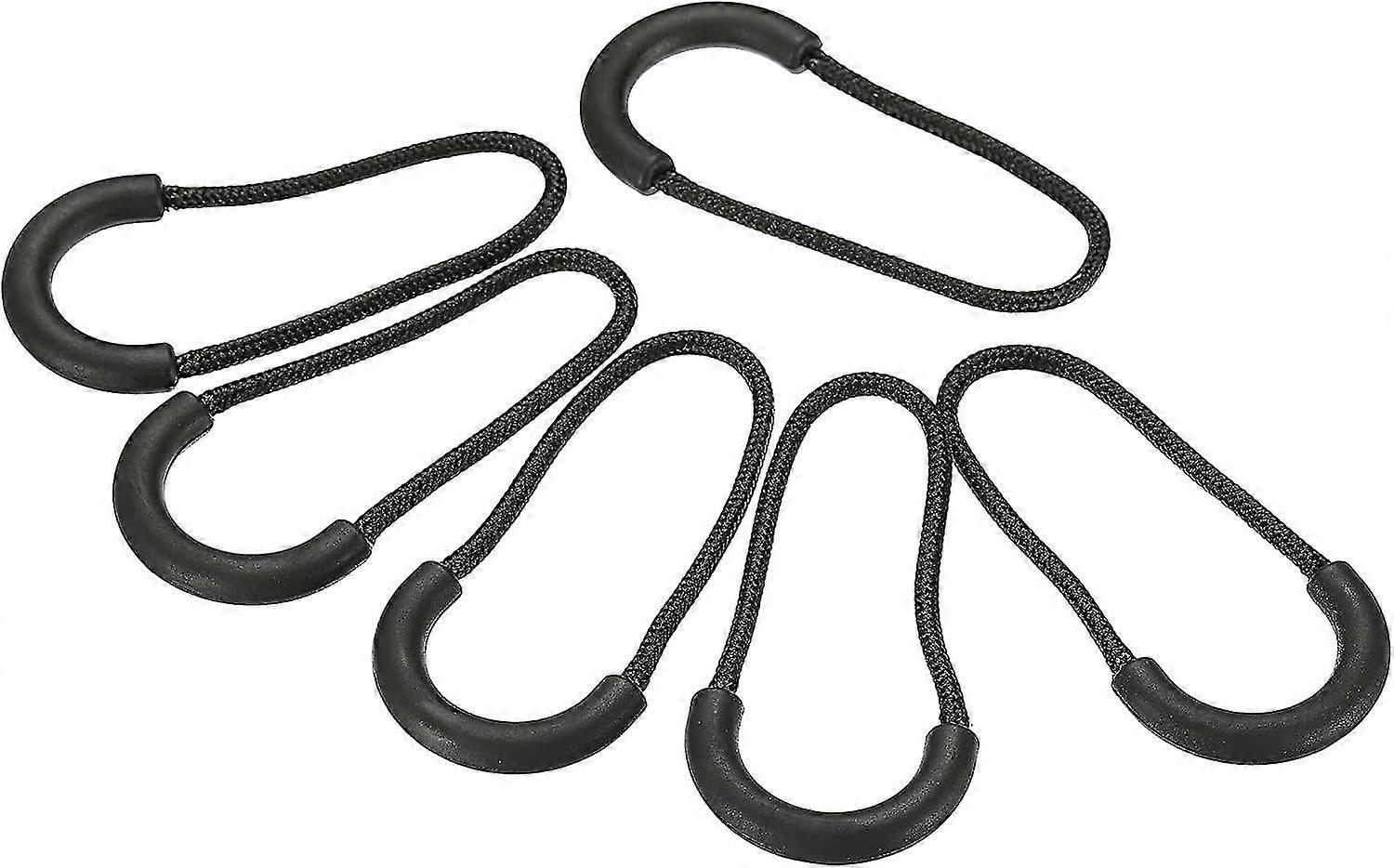 Zipper Pulls Extension Handle Cord, Finger Use Plastic U-shape Tab Tag Extender For Luggage Backpacks, Blackblack10pcs