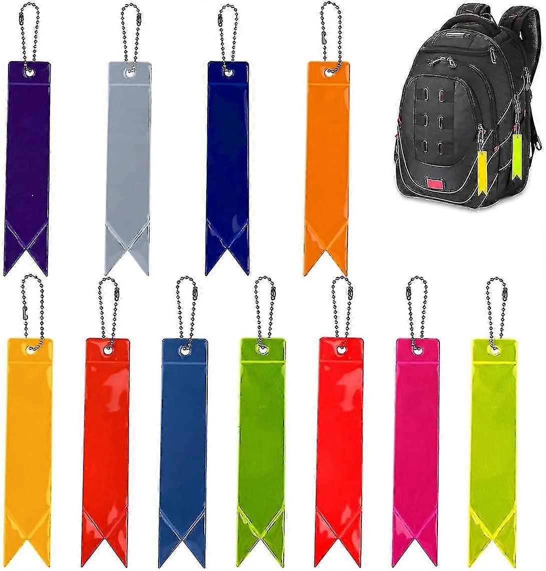 Reflektierende Anhänger, 11pcs Sicherheit Reflektor Anhänger, Kinder Reflektor Anhänger, Streamer Sicherheit Reflektor, für Schultasche Kleidung Rucksack Radfahren Walking Run