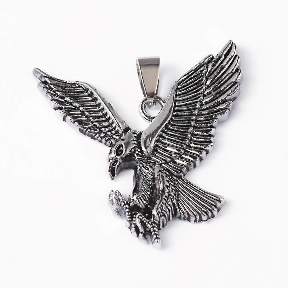 2pc Eagle Alloy Pendants Antique Silver 40x39x4mm Hole: 8x4mm