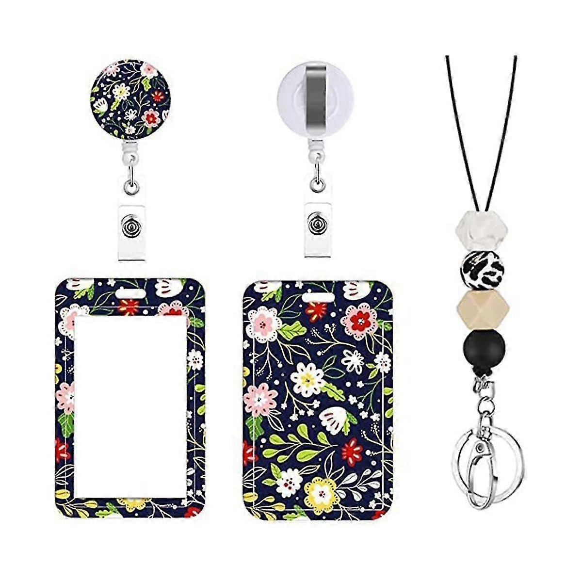 Cute Floral Lanyards For Id Badge Holder,id Card Holder With Beaded Lanyard,id Badge Holder Nurse T