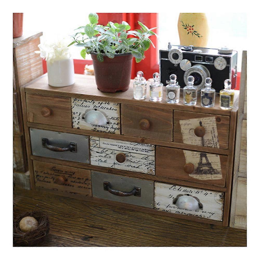 zakka wooden storage box drawer storage cabinet table pendulum