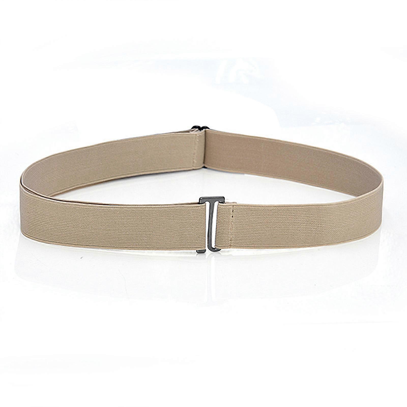 Women's Invisible Stretch Belt, Men Elastic Web Strap Waist Stretch Belt with Flat Buckle for Jeans Pants