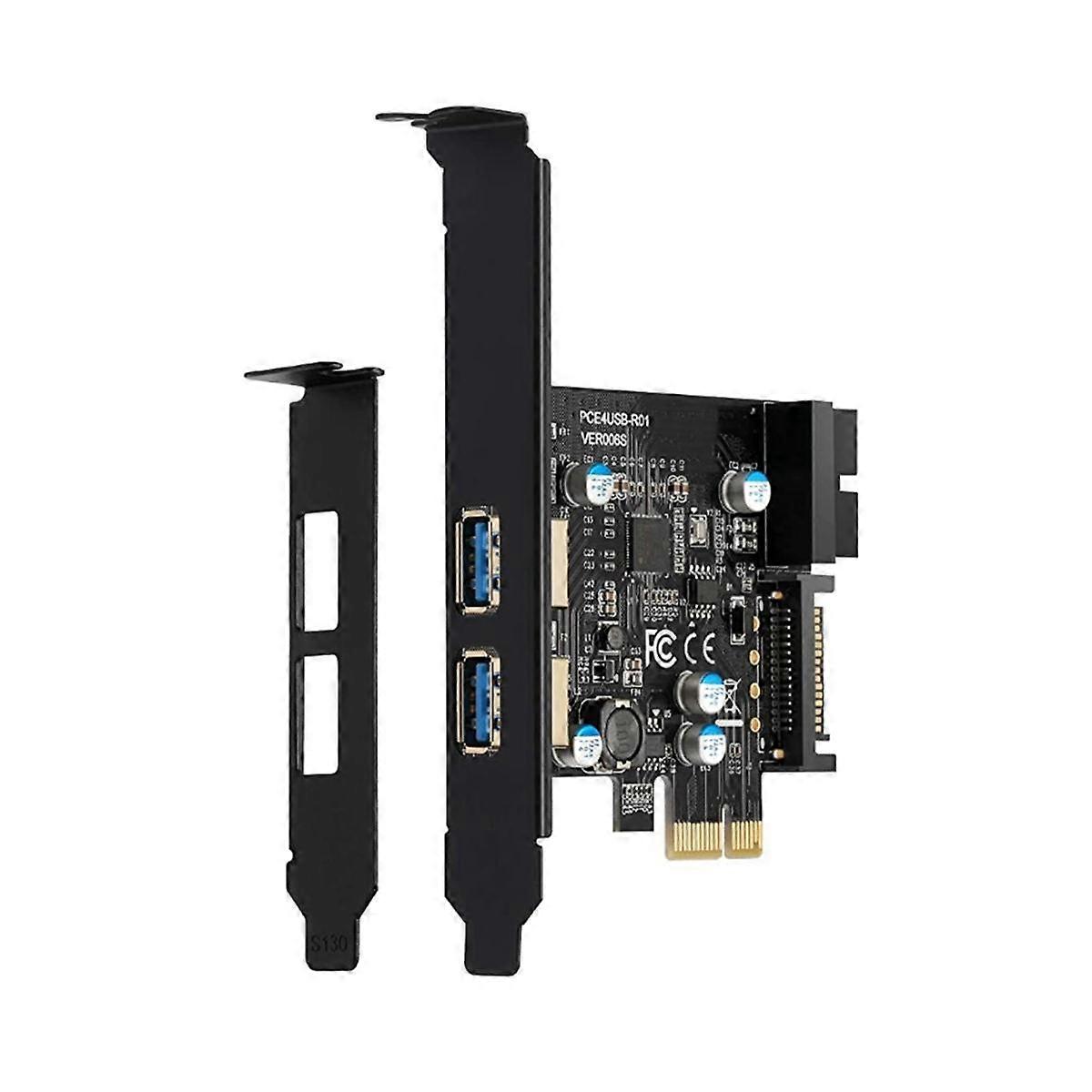 Carte d’extension PCI-E 1X vers USB 3.2 Gen1 USB3.2 Type-C 2 ports (Type C+ Type A)