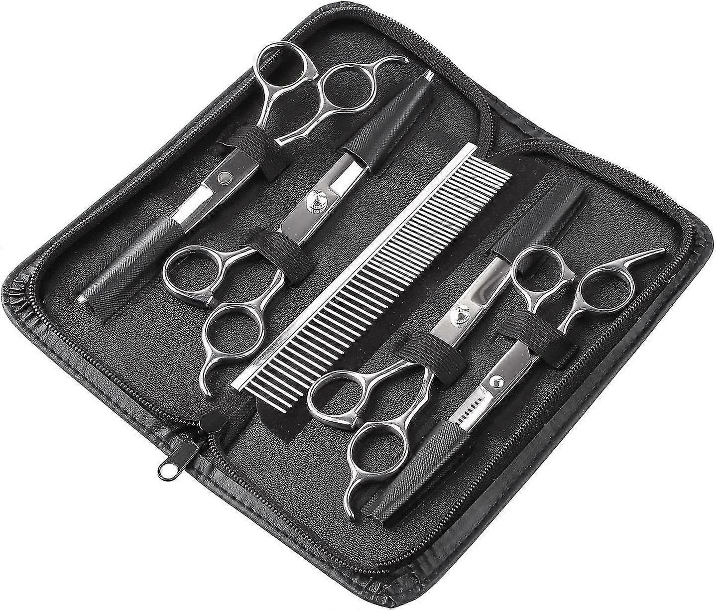 Dog Grooming Scissors, 5 In 1 Dog Hair Scissors Set Emit Thinning Scissors For Grooming For All Dogs