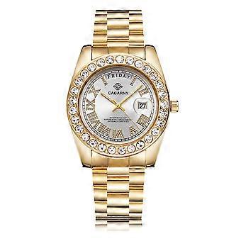 CAGARNY 6866 Reloj de cuarzo con correa Ste impermeable verde