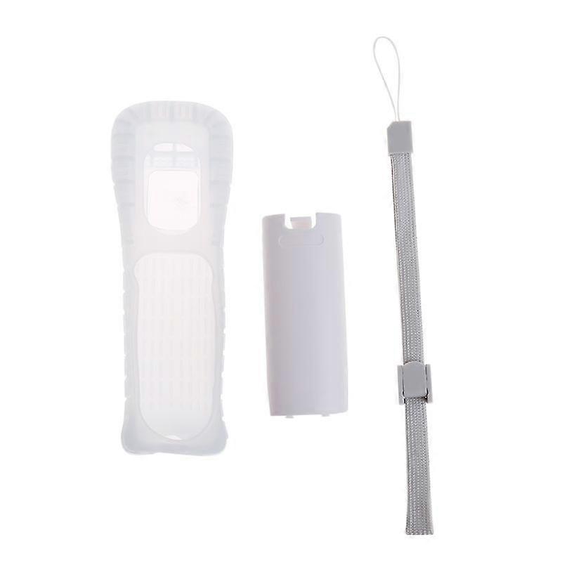 Protective Silicone Cover Case Battery Back Door Shell Hand Strap Kit Replacement for Nintendo WII Remote Controller #328