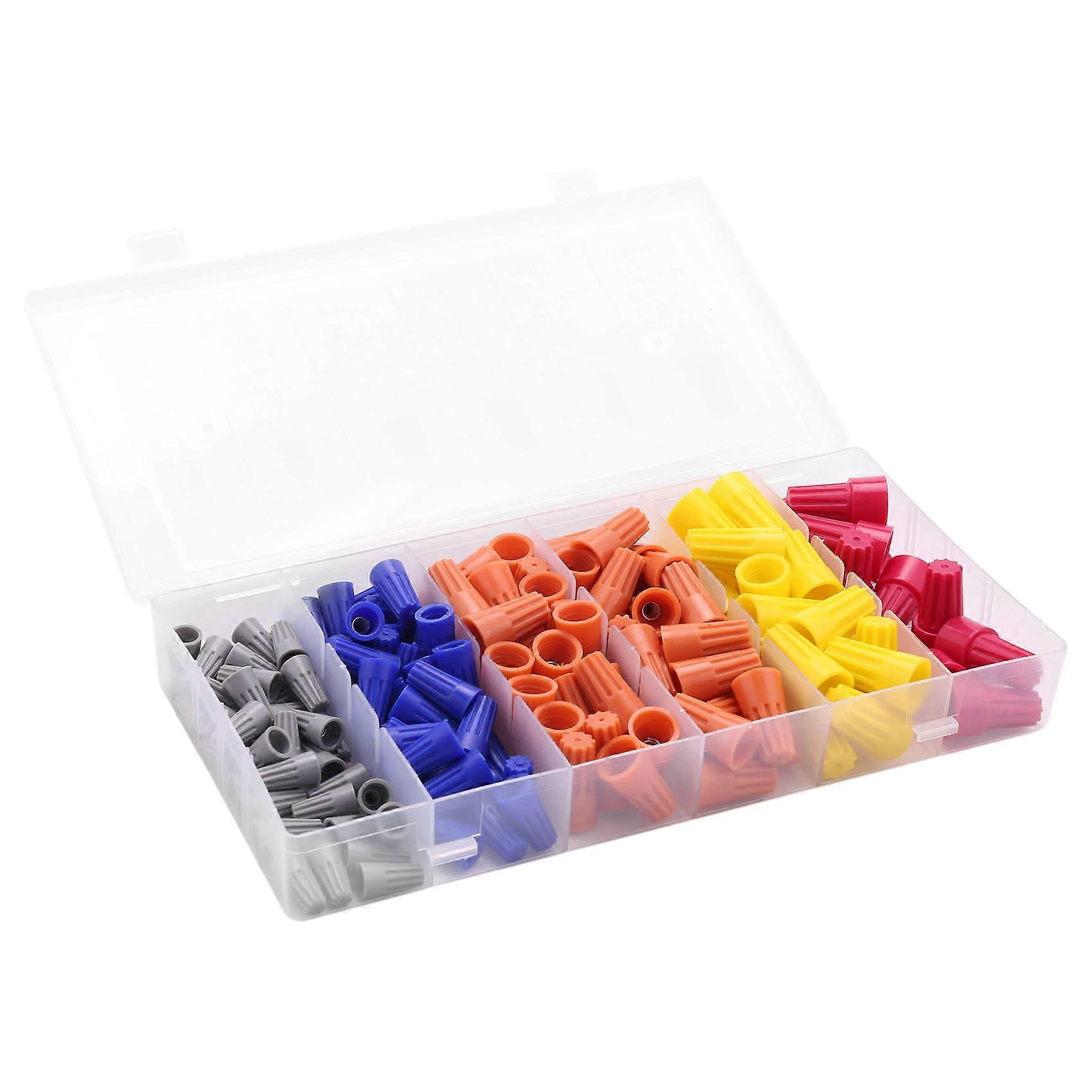 158Pcs 5 Colors Electrical Wire Connector Twist-On Screw Terminal Spring Inserted Nuts Caps Assortment Set