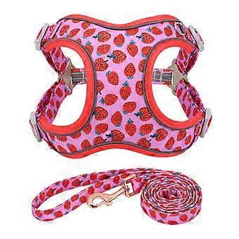 Flower Print Dog Harness Leash Reflective Pet Puppy Harness Vest Leash Adjustable for Small Medium Large Dogs Chihuahua BulldogPet Leashes