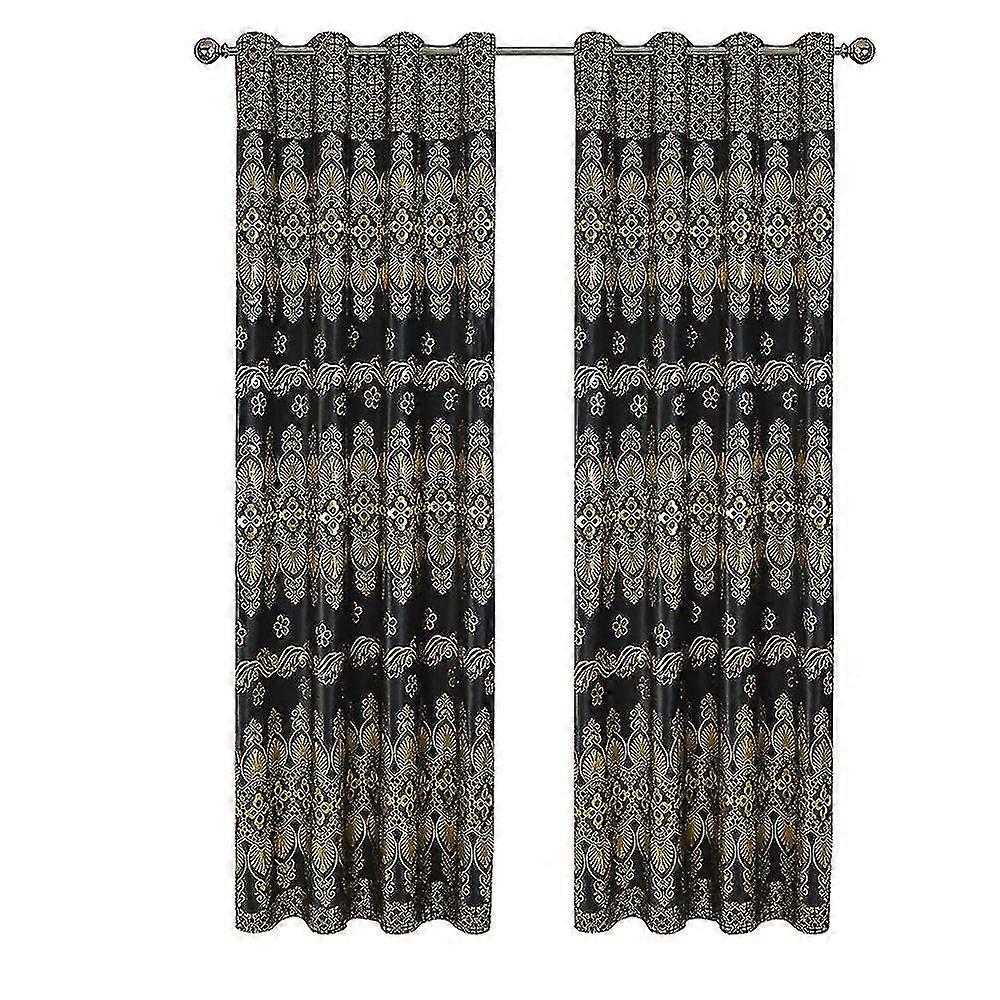 Bronzing Luxury Panel Curtains Bedroom Thick Solid Thermal Insulated Print