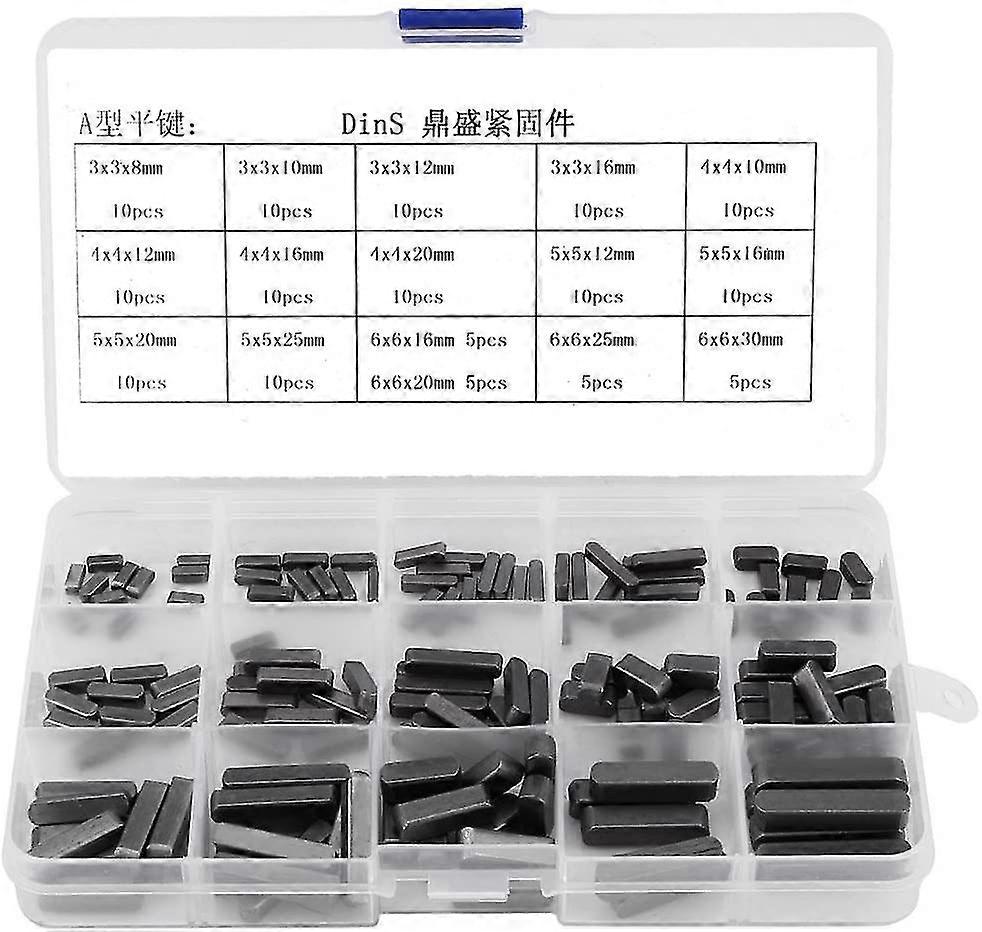 Key Stock Assortiment, 140pcs Acier inoxydable Key Stock Keystock Assortiment Round Ended Feather