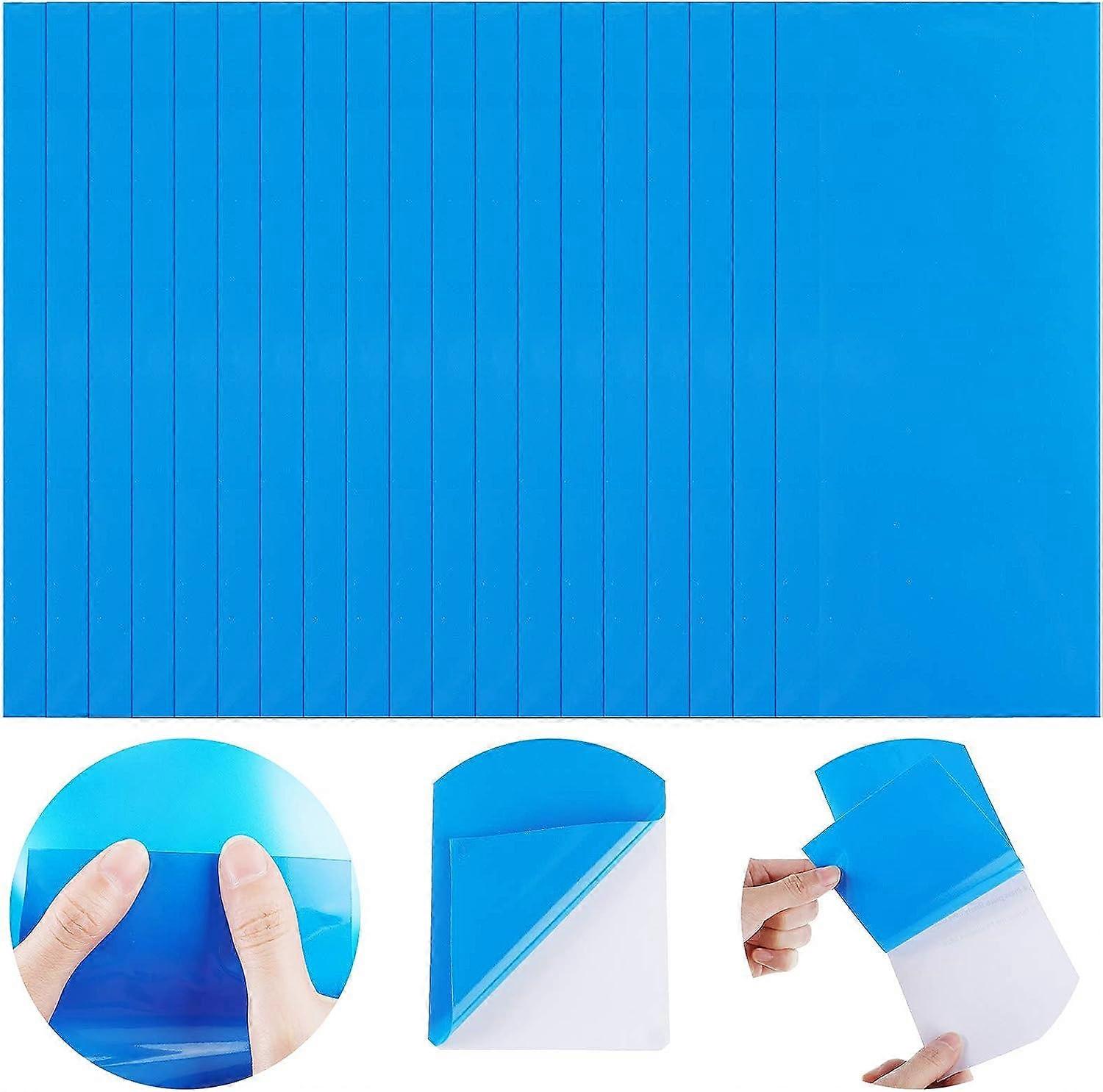 PVC Self Adhesive Repair Patches, Boat Repair Rubber Vinyl Pool Liner Patch for Canoe Kayak Raft, Rectangle (Blue, 20 Pieces)