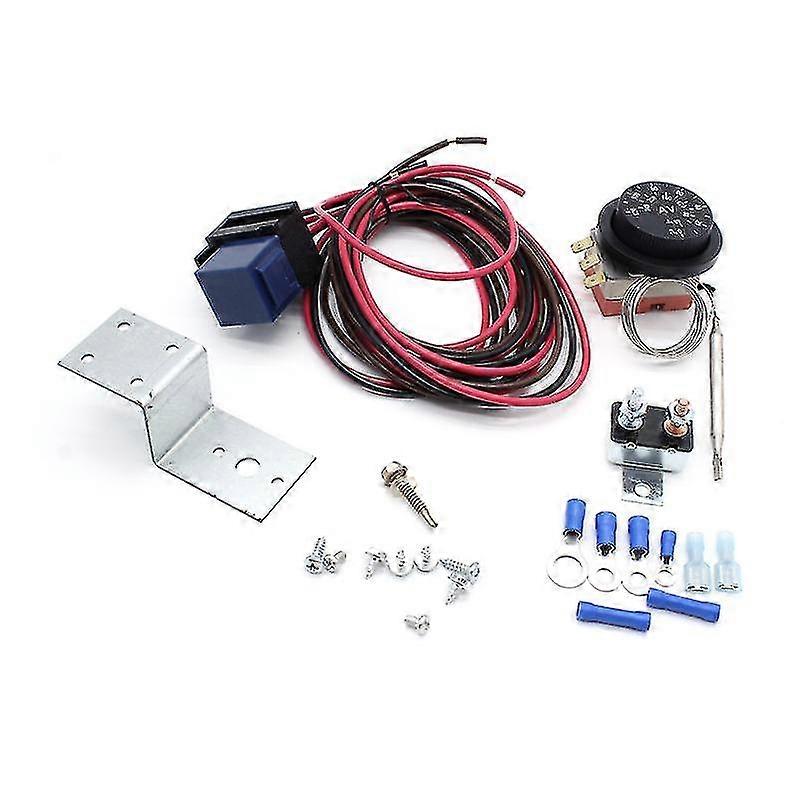 Adjustable Electric 12v Radiator Fan Thermostat Control Relay Wire Kit For Car Truck