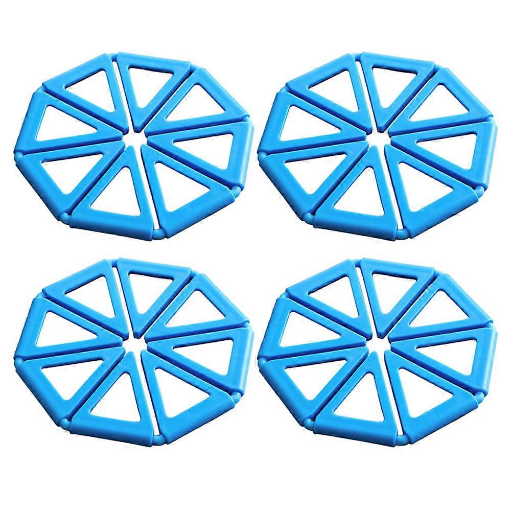 4pcs Foldable Coasters Multipurpose Heat Insulation Pad Waterproof Cup Pads
