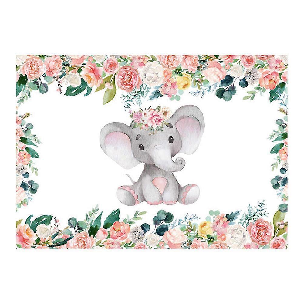 Decorative Elephant Backdrop Adorable Baby Backdrop Cartoon Wall Backdrop Shower Accessory