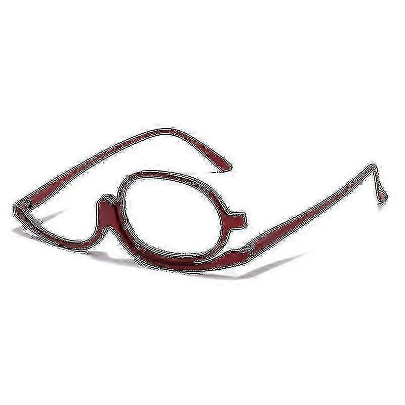 Flip Over Makeup Reading Magnifying Glasses Folding Eye +1.0 To +4.0 Eyeglasses Happy H