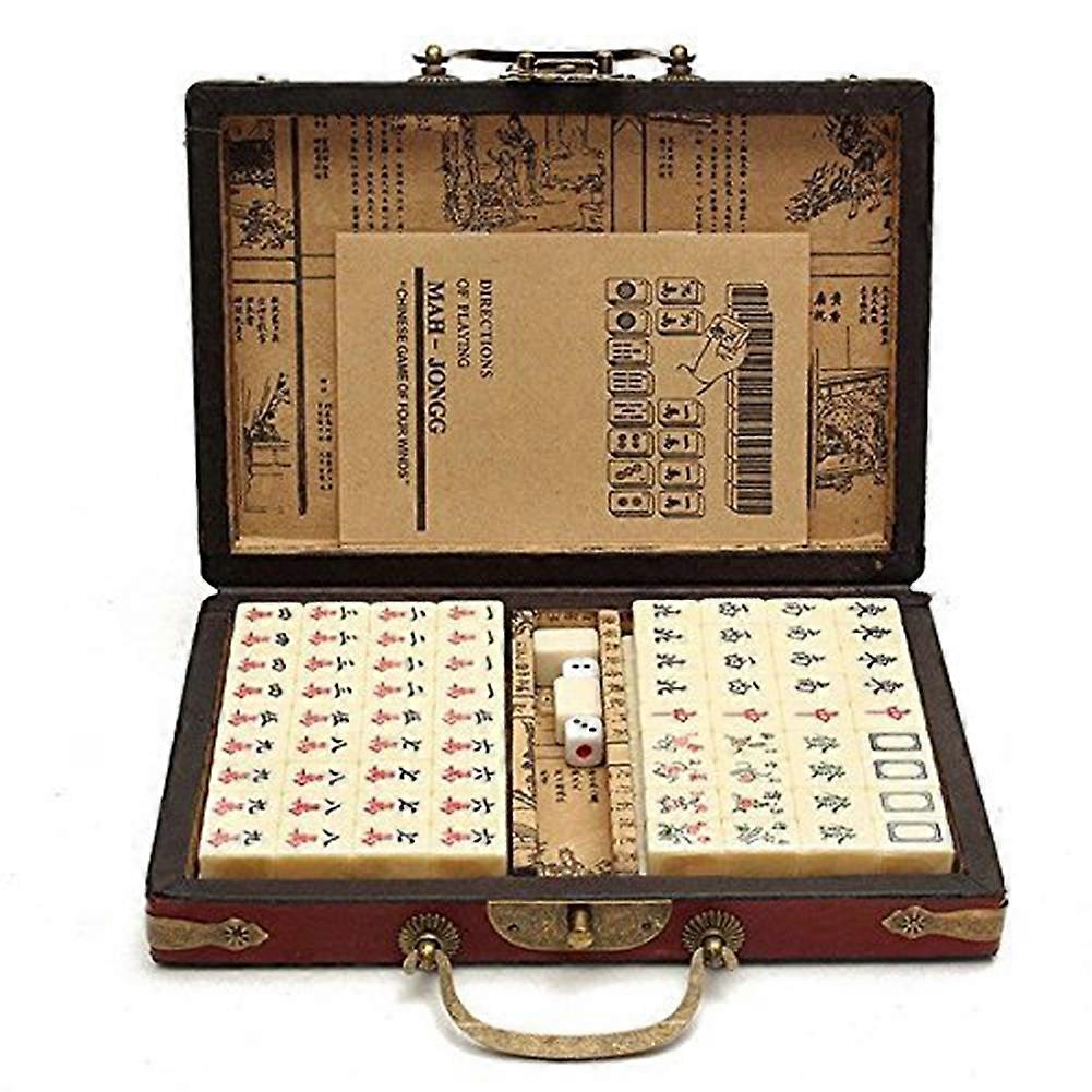 Professional Chinese Mahjong Game Set with Storage Box- for Chinese Style Game Play