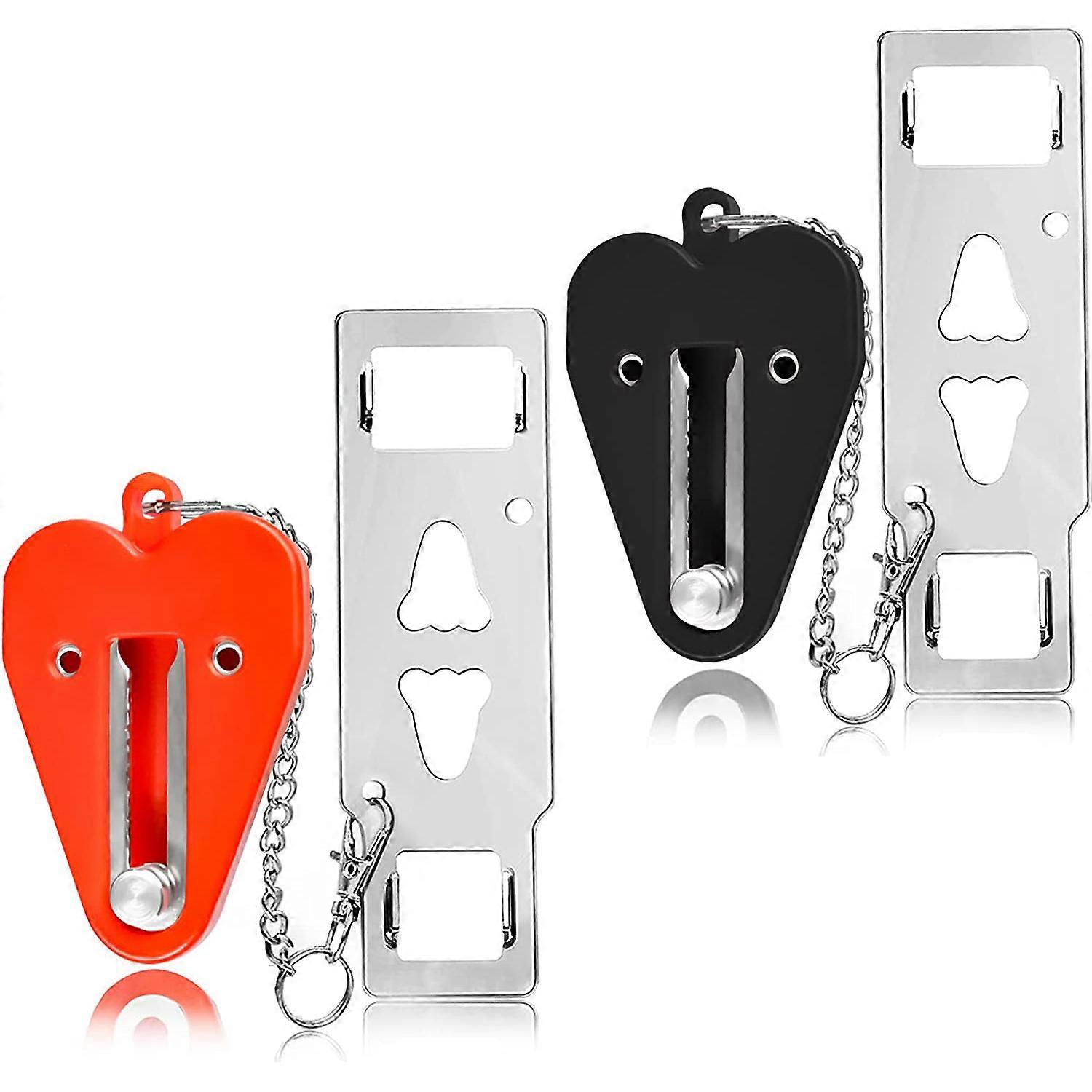 Portable Door Lock 2 Pack Home Security Door Locker