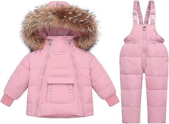 Baby Toddler 2-Piece Snowsuit Hooded Jacket and Snow Bib Pants