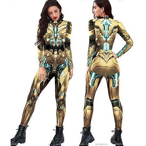 Womens 3D Printed Skull Skeleton Slim Jumpsuit Halloween Mardi Gras