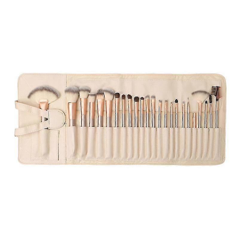 Professional Cosmetic Makeup Brushes Tools Set With Roll Up Bag 24pcs-beige