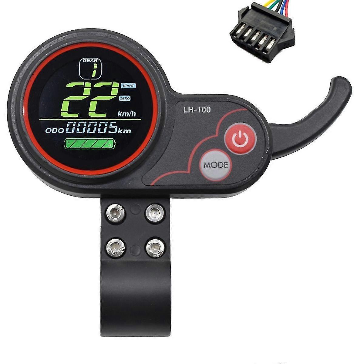 Lh100 Lcd Display Dashboard 24V-60V Misuratore dell'acceleratore per scooter elettrico / tachimetro ebike (spina sm 5pin)