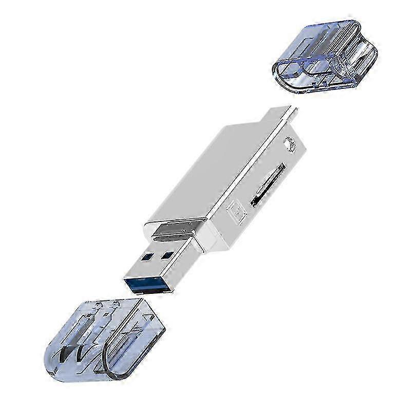 USB-C to NM Nano Memory Card and Micro SD TF Card Reader for Huawei Phone 56.2*22*9.45mm Silver