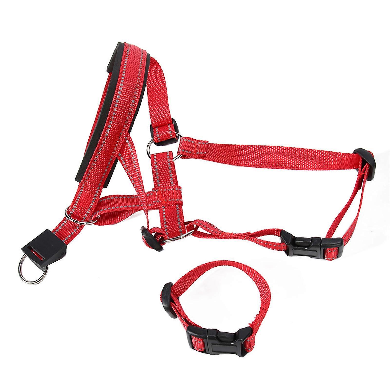 Headcollar Dog Muzzle Adjustable Breathable Prevent Biting Barking Chewing Dog Mouth Guard Cover for Walking Training M 