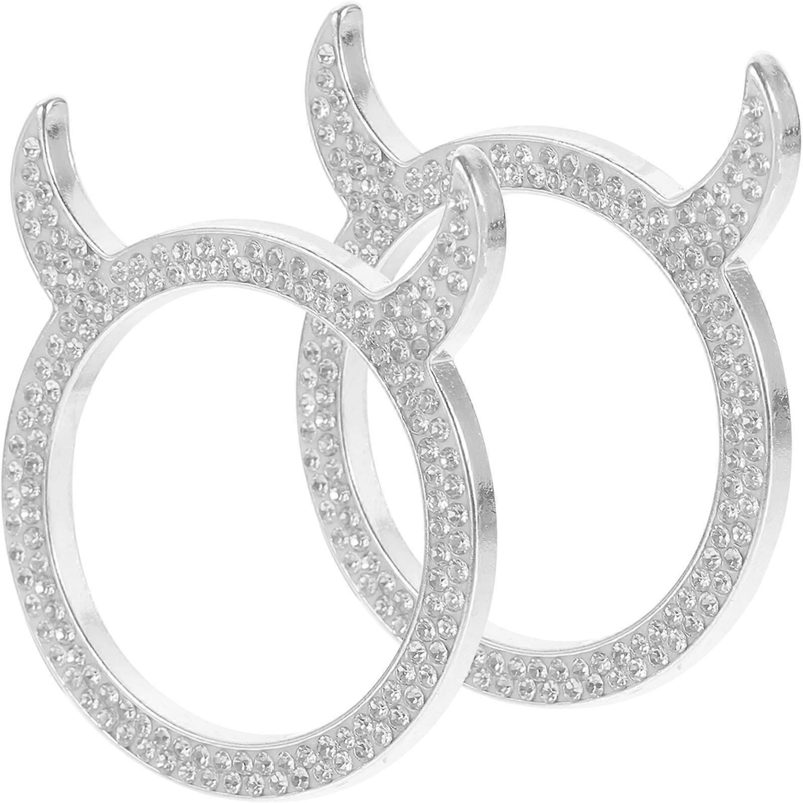 2pcs Push To Start Button Cover Engine Start Stop Button Cover Start Stop Decoration Ring