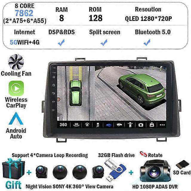 Android 12 For Toyota Noah Voxy 2007 2008 - 2013 Car Radio Multimedia Video Player GPS Auto Stereo Carplay Navigation WIFI IPS