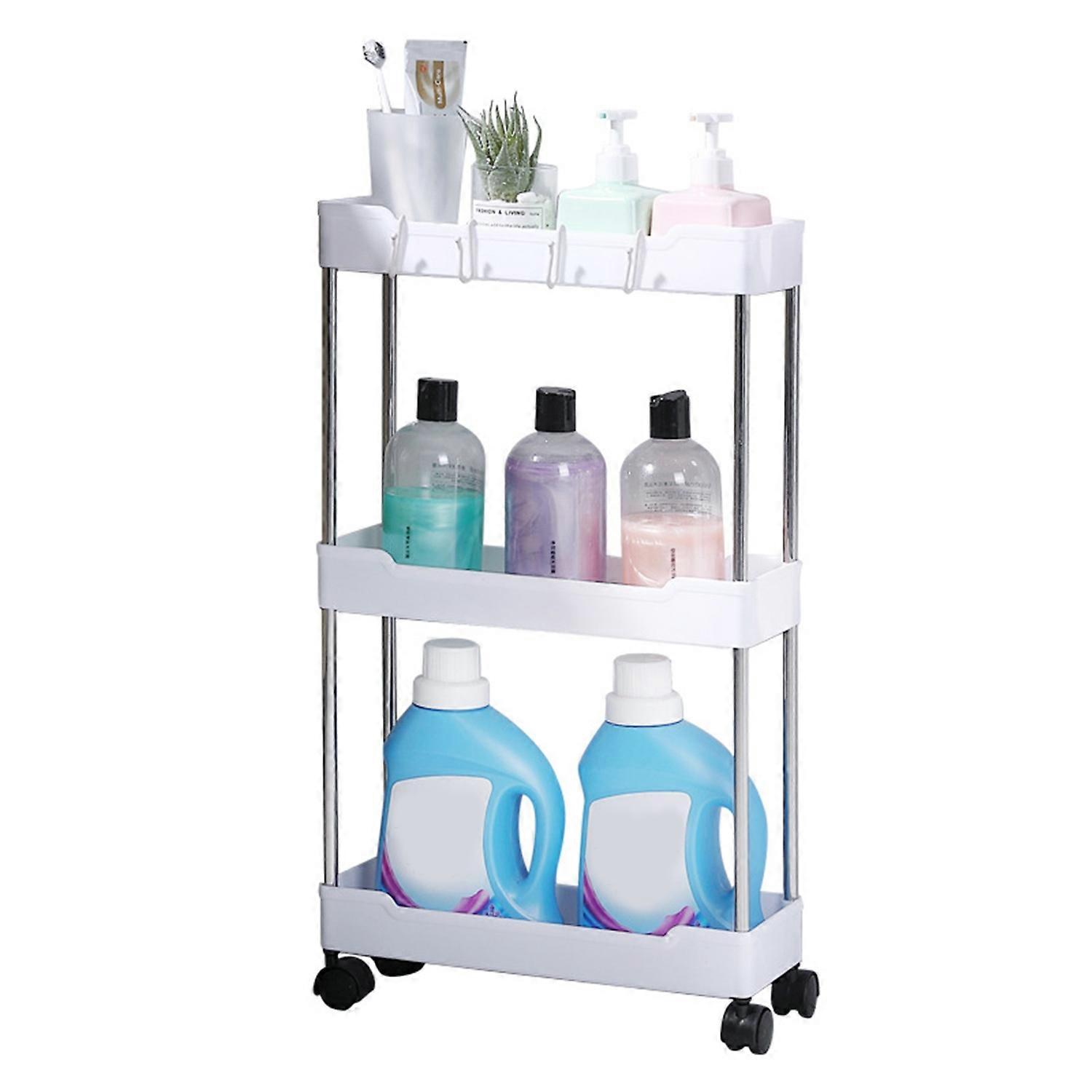 Utility Rolling Storage Cart Trolley with Lockable Wheels Large Capacity Multiple Layers Design