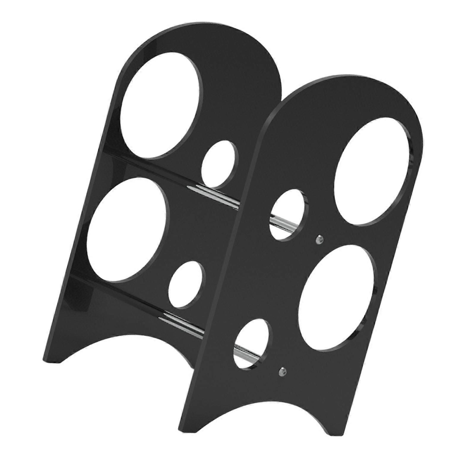 حامل زجاجة النبيذ الأكريليك حامل النبيذ حامل لمطعم غرفة الطعام مخزن أسود