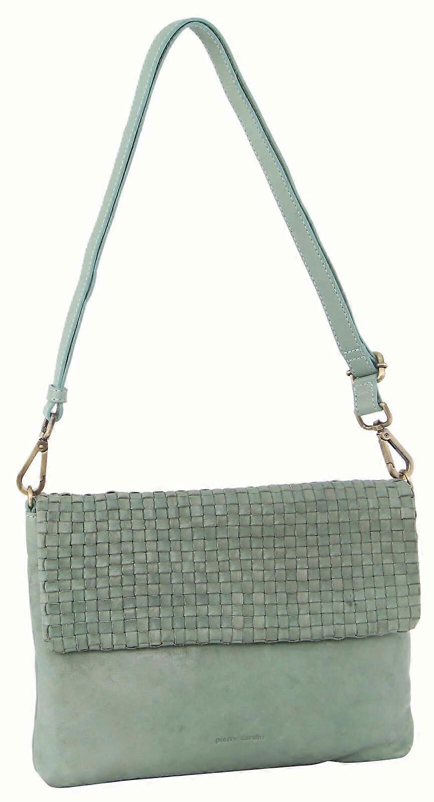 Pierre Cardin Womens Woven Leather Flap Cross
