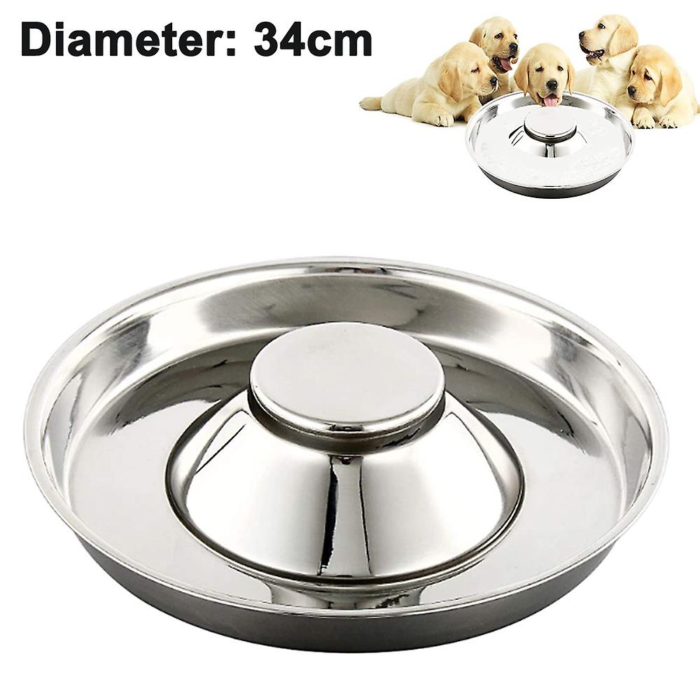 Edelstahl Hundenapf Gehämmerte Welpe Kot Futter Fütterung Entwöhnung Welpenfutter, Welpenzubehör-34Cm