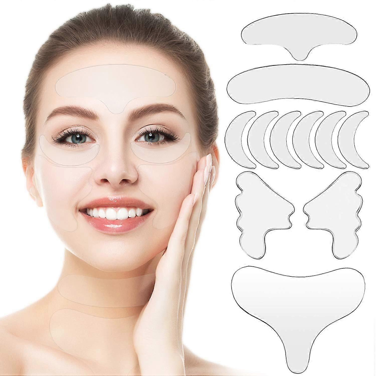 11pcs Facial Anti Wrinkle Patch, Anti Aging Facial, Anti Wrinkle Pad, Reusable Wrinkle Remover Patch, Reducing And Smoothing Wrinkles Around Forehead