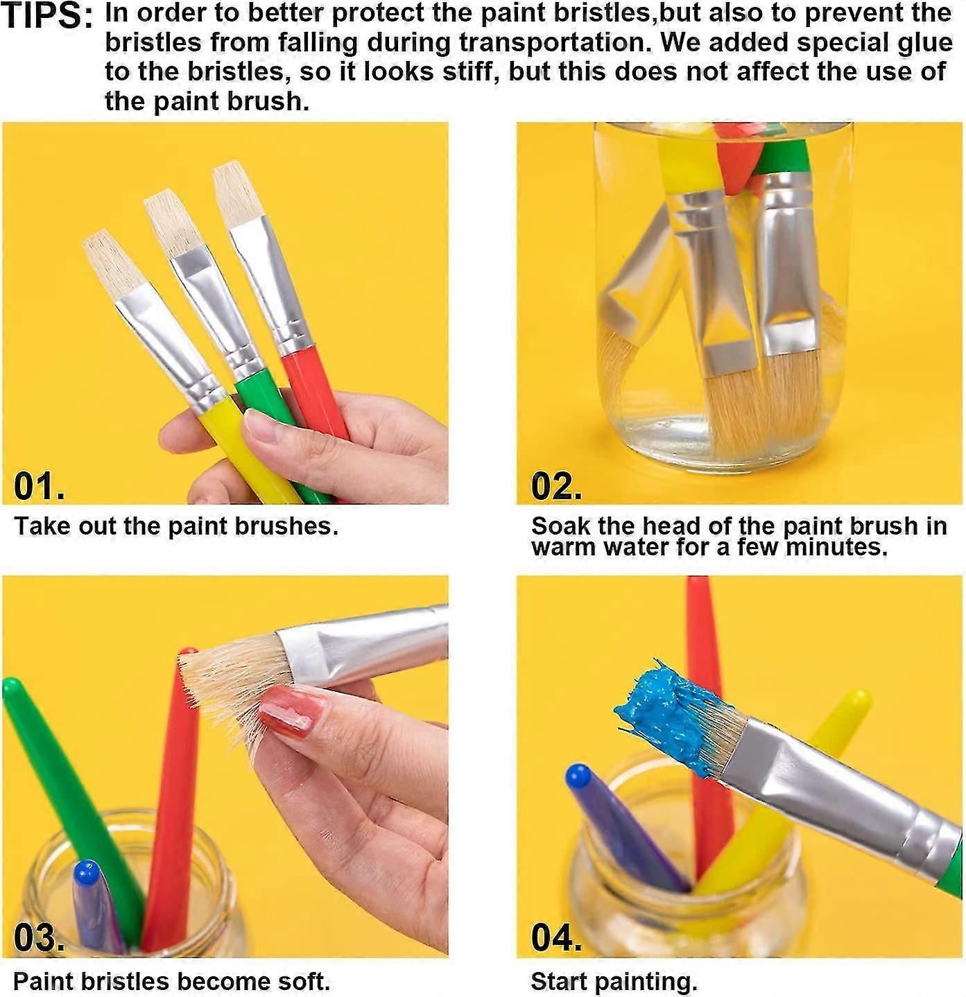 Kids Paint Brushes Set - Bulk Children Paint Brushes For Art Projects